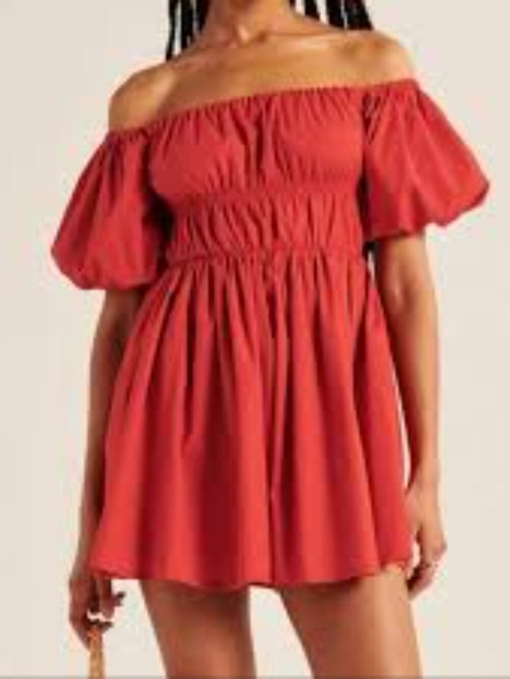 Abercrombie & Fitch Orange Puffer Sleeve Mini Dress Size Small